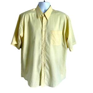 Carl Michaels Yellow Short Sleeve Button Down Shirt Neck 17